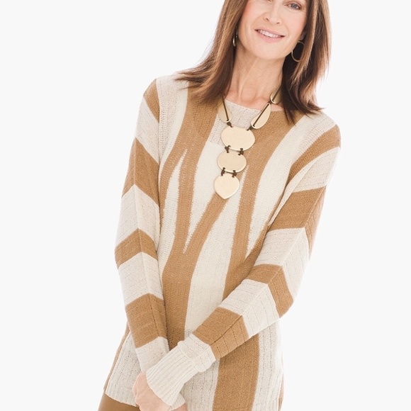 Chico's Striped Detail Sonia Pullover Sweater - Picture 4 of 4